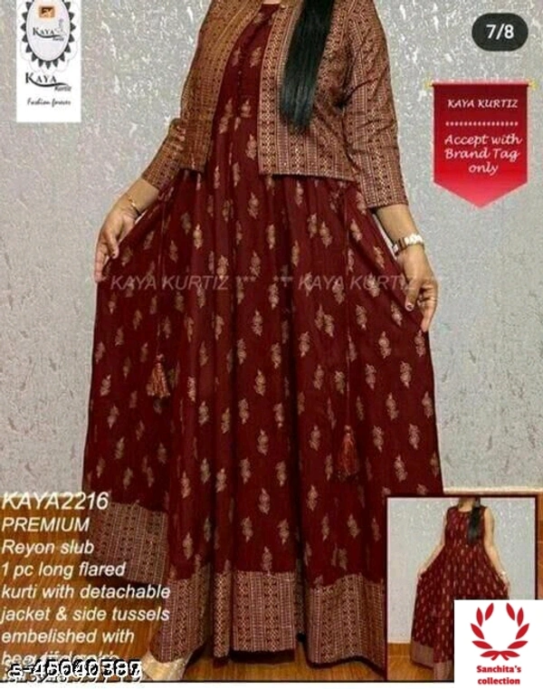 Stylish Long Gown - XL (Bust Size: 42 in, Size Length: 50 in)