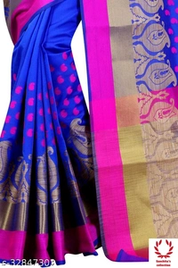 Benarasi Silk Sari - Free Size (Saree Length Size: 5.3 m, Blouse Length Size: 0.8 m) 