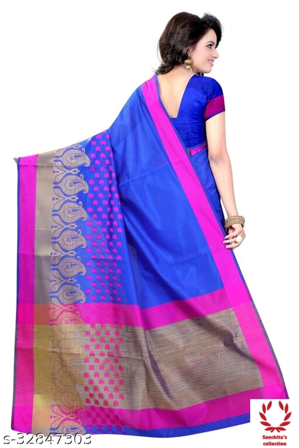 Benarasi Silk Sari - Free Size (Saree Length Size: 5.3 m, Blouse Length Size: 0.8 m) 