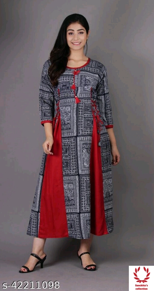 Stylish Long Kurti - XL (Bust Size: 42 in, Size Length: 50 in)