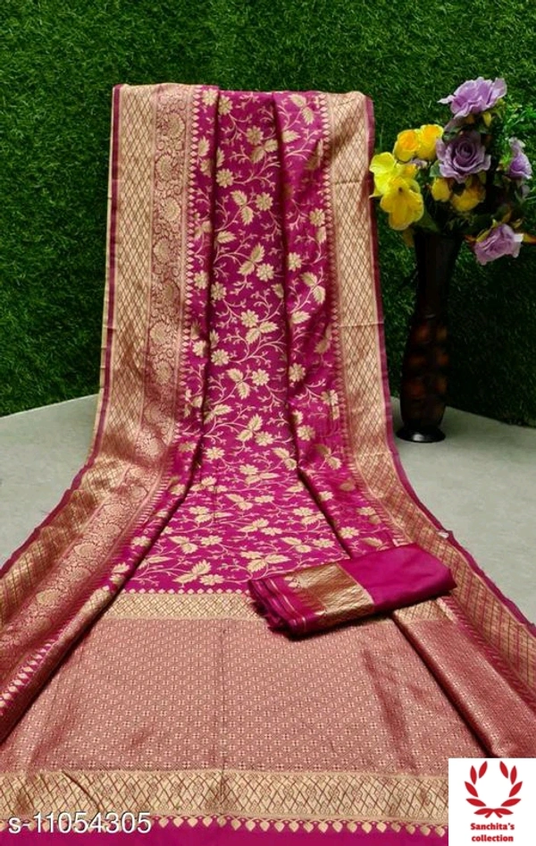 Silk Sari - Free Size (Saree Length Size: 5.5 m, Blouse Length Size: 0.8 m) 