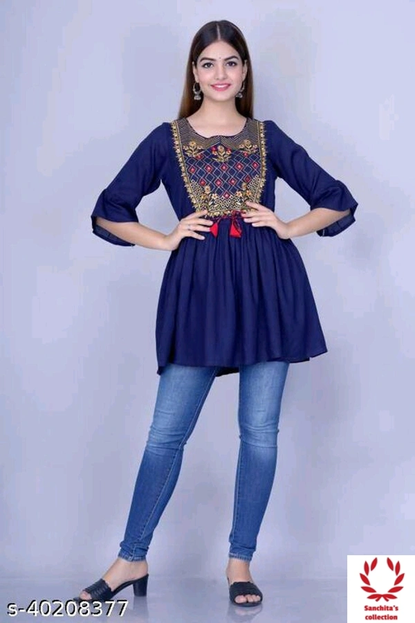Stylish Rayon Top - L (Bust Size: 40 in)