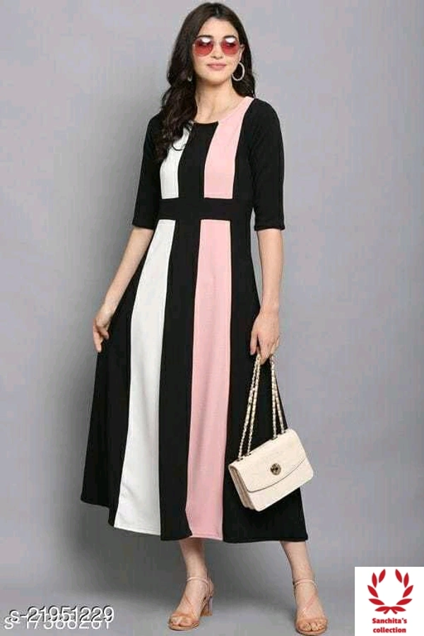 Stylish Short Dress - XL (Bust Size: 40 in, Length Size: 50 in) 