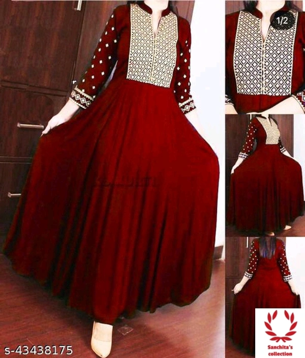 Stylish Long Gown - XXL (Bust Size: 44 in, Size Length: 50 in)
