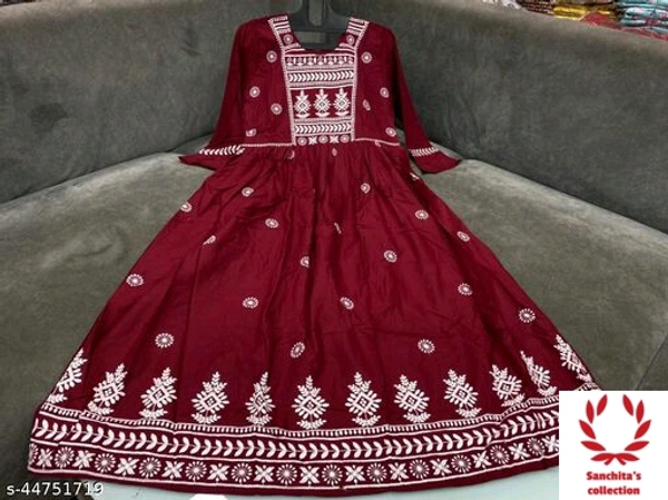 Stylish Long Gown  - XXL (Bust Size: 44 in, Size Length: 50 in) 