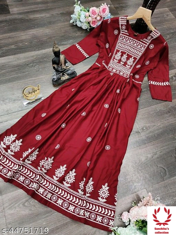 Stylish Long Gown  - XXL (Bust Size: 44 in, Size Length: 50 in) 