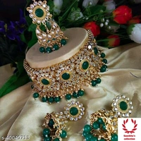 Jewelry With Ear Rings & Mangtika Set  - Red