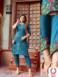 Kurti With Pajama Set - L