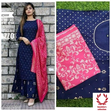 Kurti & Pants,Palazzo, Skart Set