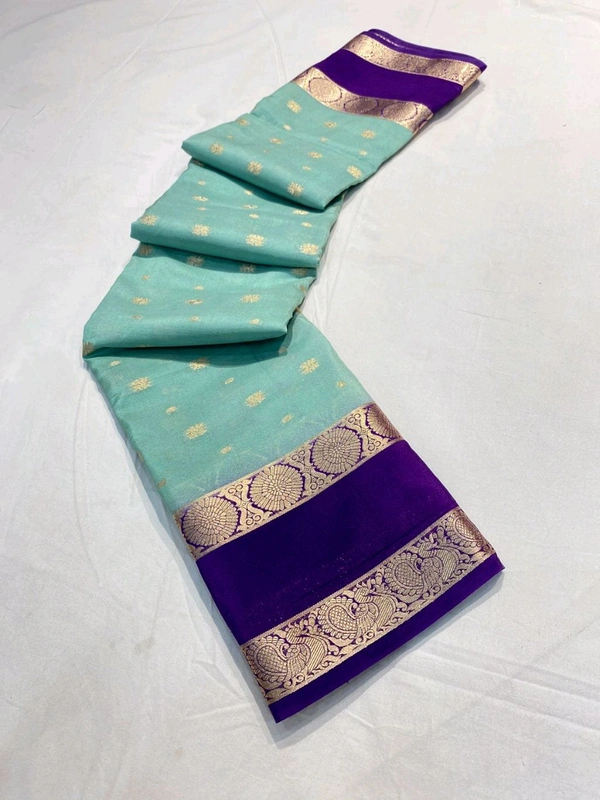 SAMI MYSORE SILK CRAPE SAREE - Brick Red