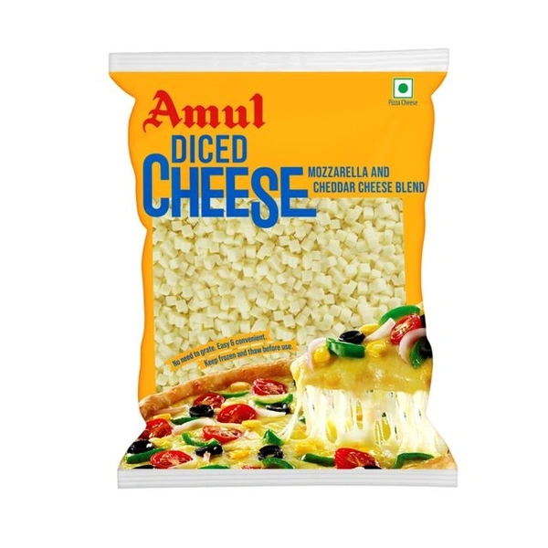 Amul Diced Cheese Mozzarella And Cheddar Cheese Blend 200gm