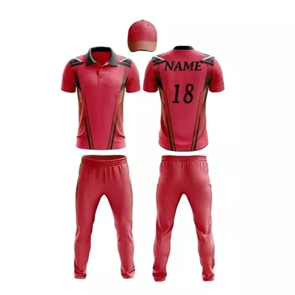 Blackbird Cricket Jersey Set - Red, Regular, XL