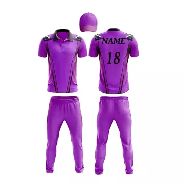 Blackbird Cricket Jersey Set - Purple, Regular, M
