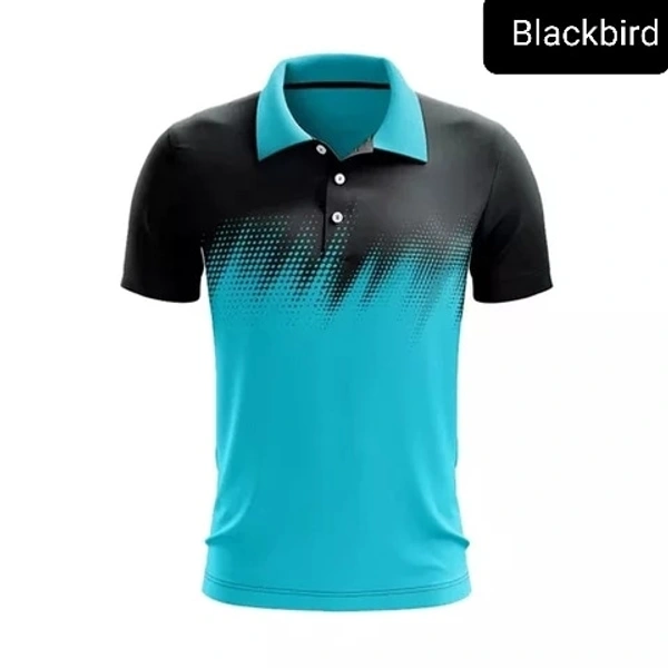 Blackbird Polo Tshirts  - Turquoise Blue, Regular, XL