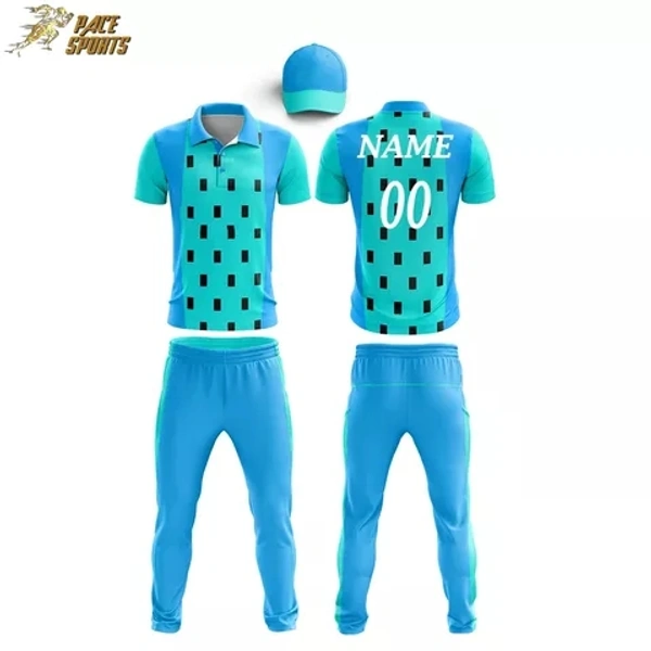 Blackbird Cricket Jersey Set - Cornflower Blue, Regular, S