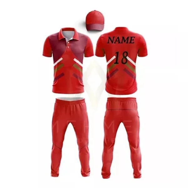 Blackbird Cricket Jersey Set - Red, Regular, XXL