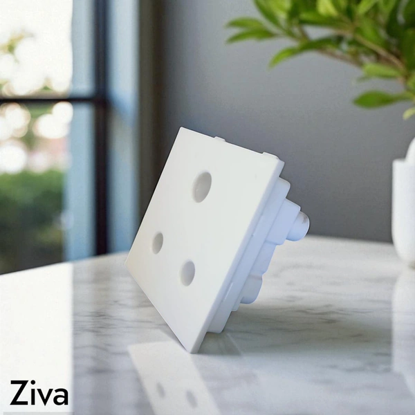 ZIVA 6A. 3 PIN ROUND SOCKET WITHOUT SUTTER , 2M ( WHITE )
