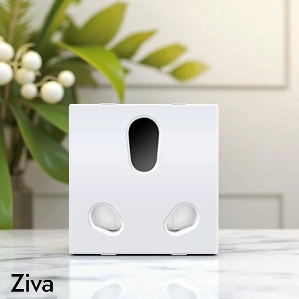 ZIVA 6A./16A. TWIN SOCKET , 2M ( WHITE )