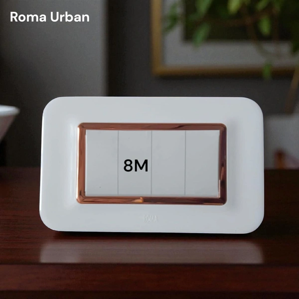 ROMA URBAN 8 MODULAR COVER PLATE WITH BASE FRAME (COPPER WHITE )