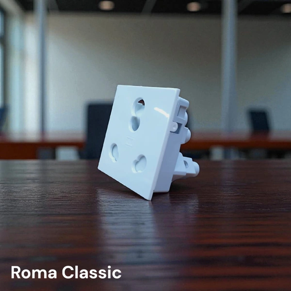 ROMA CLASSIC 6A./16A. TWIN SOCKET , 2M ( WHITE )