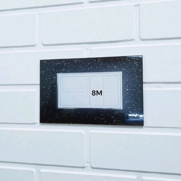 PM CONA STATUS SMART WOOD 8 MODULAR COVER PLATE ( DARK SPARKLE )