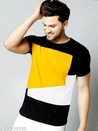 Men's Black Round Neck T-shirt - XLL