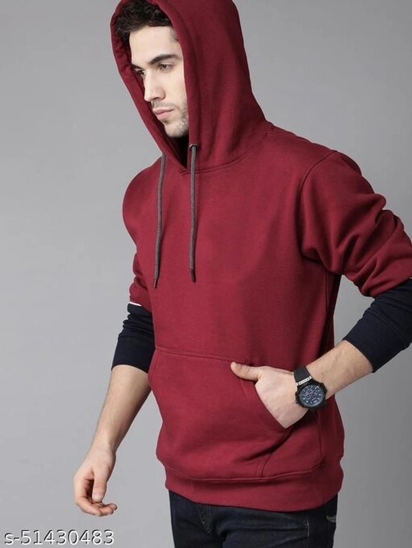 Holdets Men Solid Hooded Sweatshirts - L