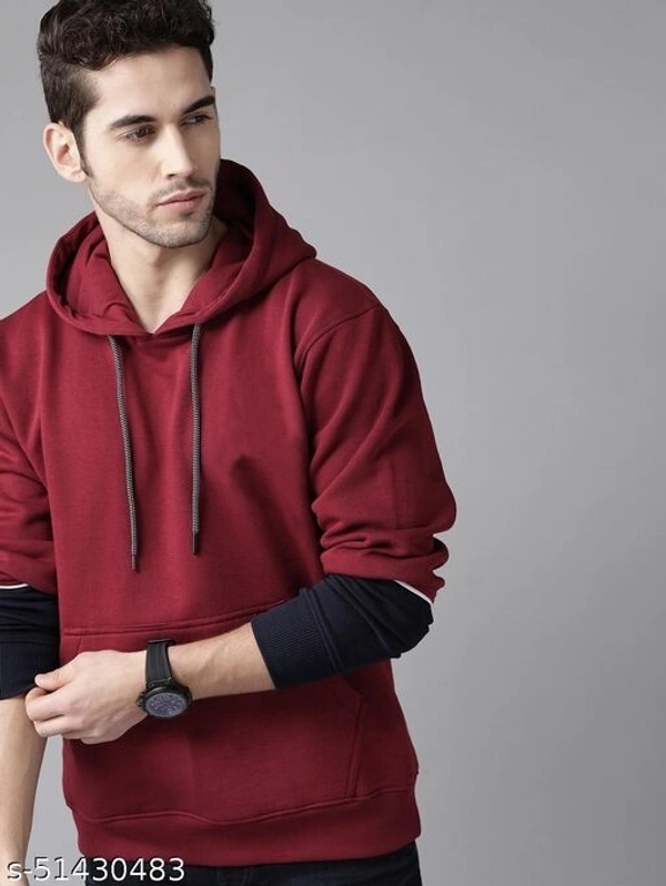 Holdets Men Solid Hooded Sweatshirts - L