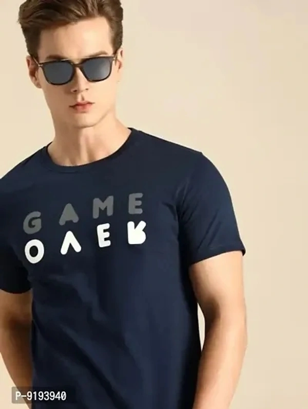 Men Round Neck Tshirt  - Gulf Blue, M