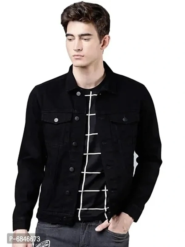 Men Jeans Jacket  - Bright Red, S