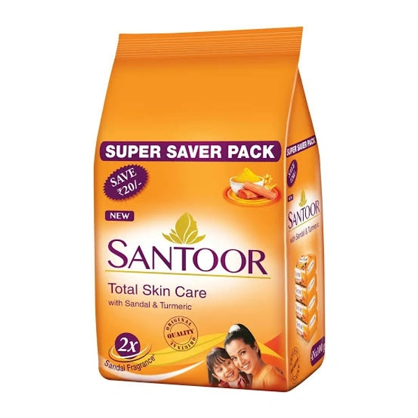 Santoor Sandal & Turmeric Soap - (4 x 100g)