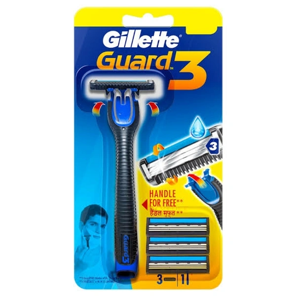 Gillette Guard 3 Razor + 2 Cartridge - 1No