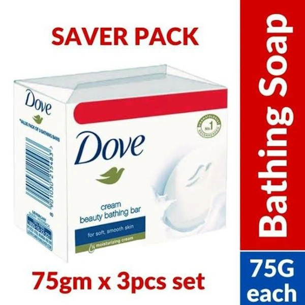 Dove Cream Bathing Soap Saver Pack - 3 of 75g
