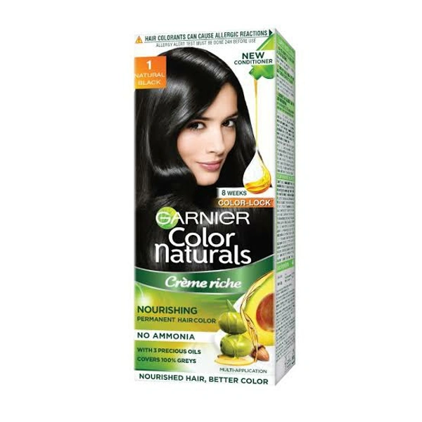 Garnier Colour Naturals Black Hair Colour - 70ML + 60g