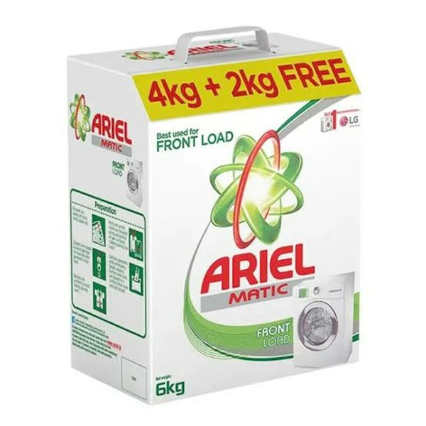 Ariel Matic Detergent Powder Front Load - 4Kg + 2Kg Free