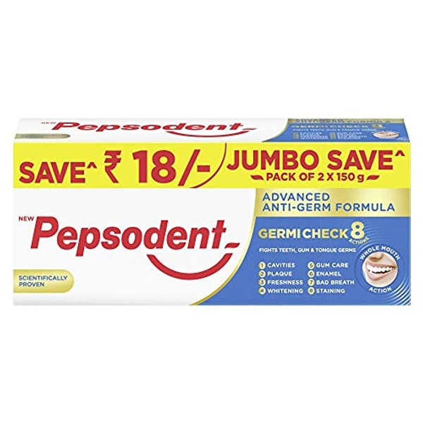 Pepsodent Germi Check Toothpaste Jumbo Saver Pack - 2x150g