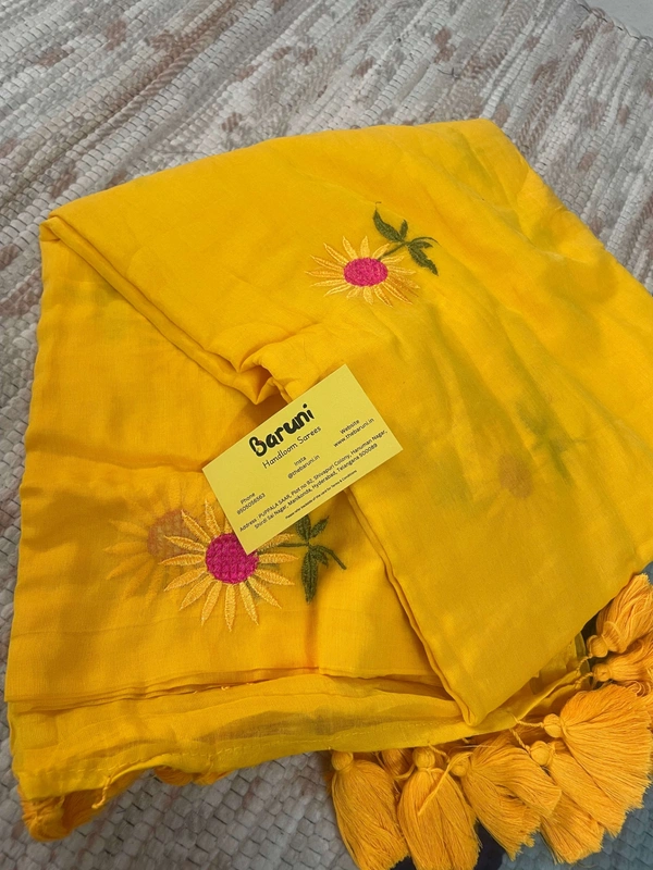 Sunflower Embroidery saree