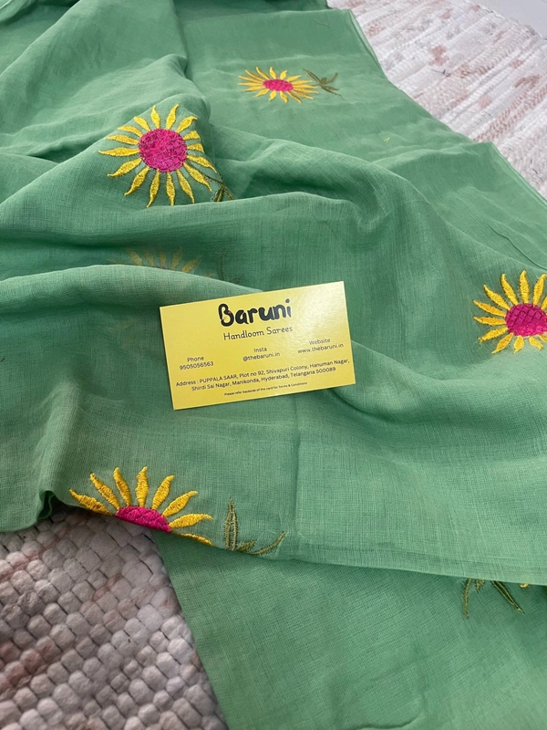 Sunflower Embroidery saree