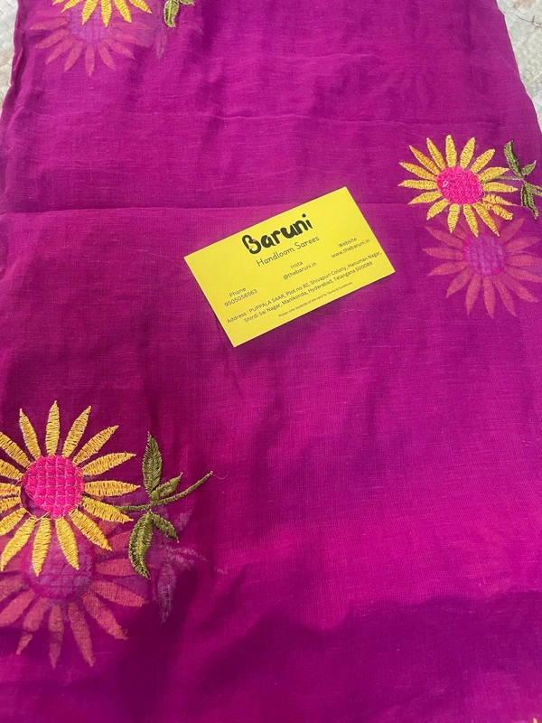 Sunflower Embroidery saree