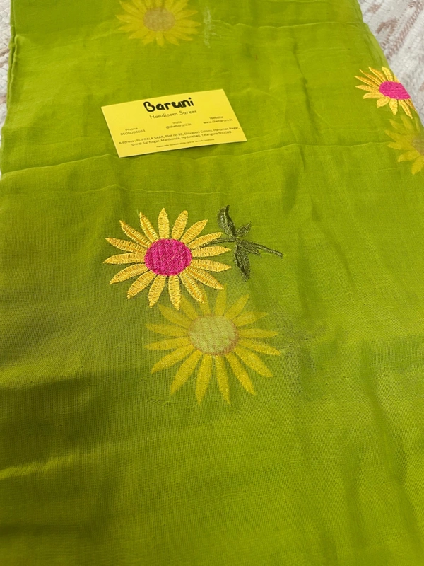Sunflower Embroidery saree