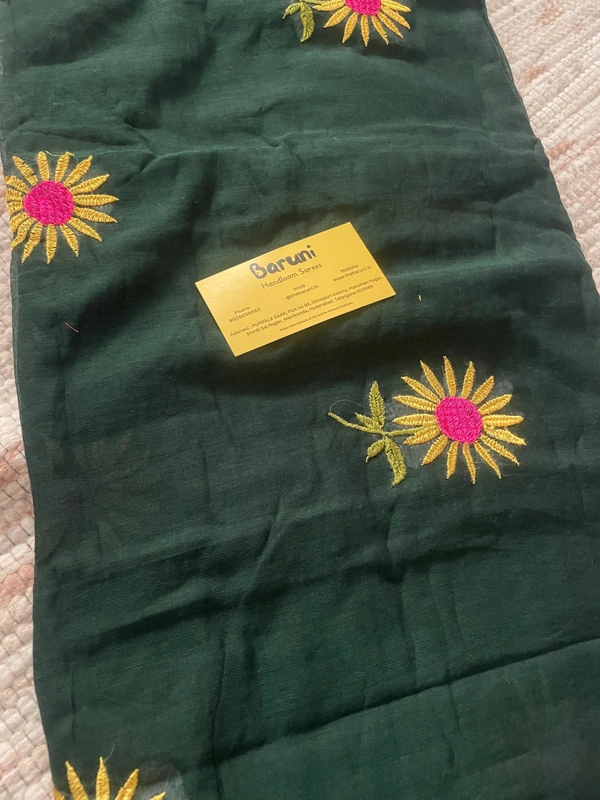 Sunflower Embroidery saree