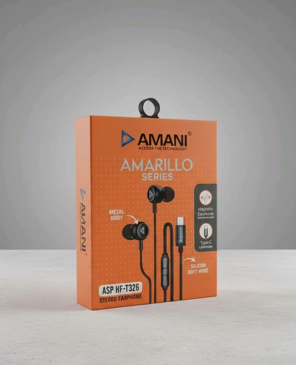 AMANI TYPE C EARPHONE ASP HF T326 HEAVY SOUND QUALITY IN WARRANTY 