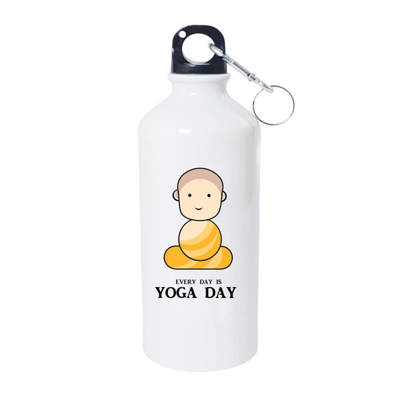 Yoga Day Metal Water Sipper Bottle