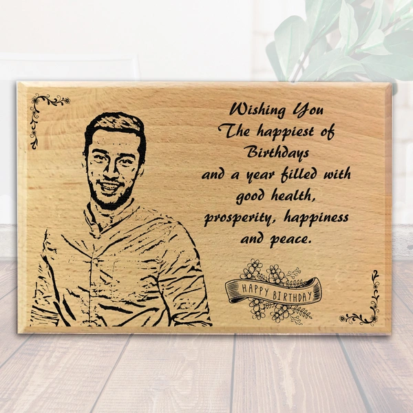 Laser engraved Gift Photo Print Wooden frame for Birthday Gift - 8x6 inch