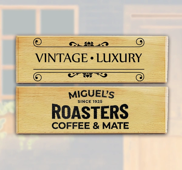 Personalized Laser Engraved Wooden Name Plate - 12x4 inch