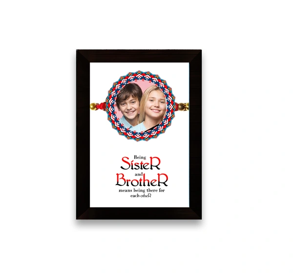 Personalized Photo frame for Rakshabandhan, Rakhi gift frame for brither and Sister - 8 x 12 inch Black