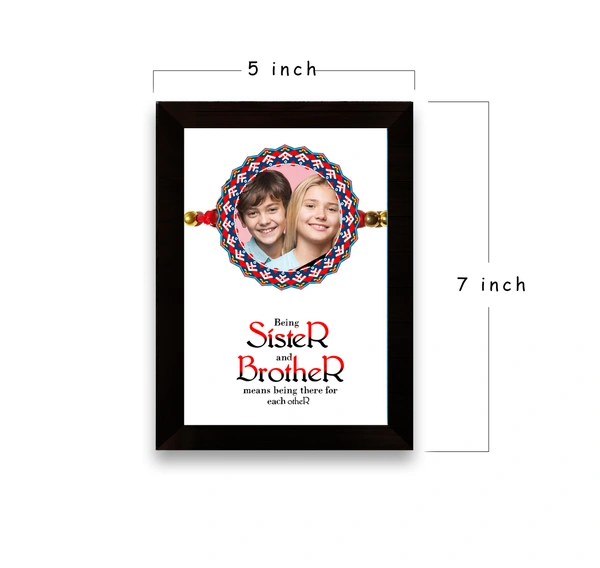 Personalized Photo frame for Rakshabandhan, Rakhi gift frame for brither and Sister - 5 x 7 inch Black