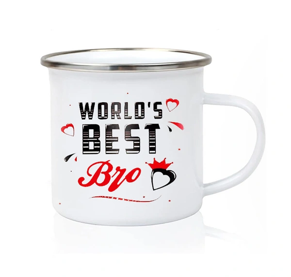 Stainless Steel Enamel Mug for Kids, Rakhi Gift, Rakshabandhan gift - 300 ML, Best Bro