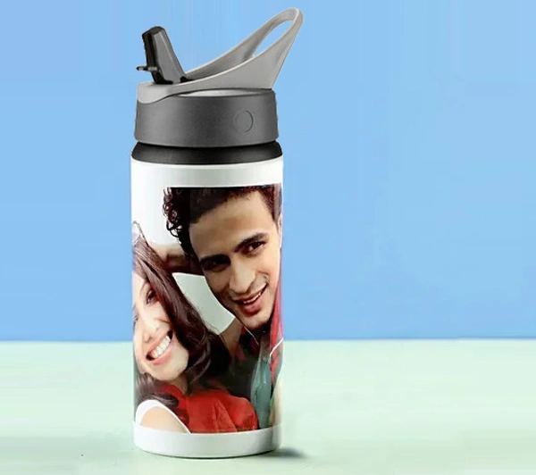 Achchha Gift Personalized metal sipper bottle - 600 ML Sports Sipper with straw
