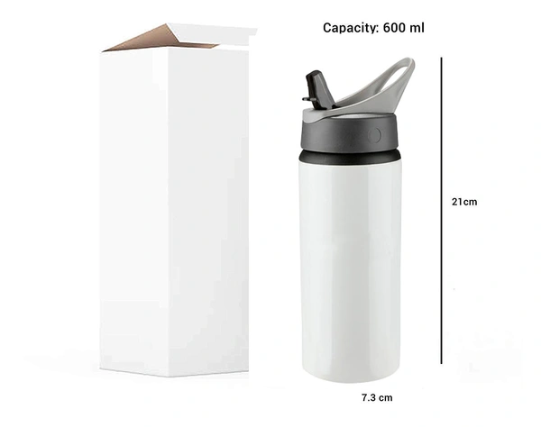 Achchha Gift Personalized metal sipper bottle - 600 ML Sports Sipper with straw